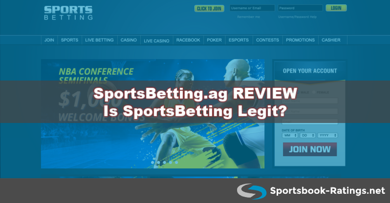 The homepage of sports betting site sportsbetting.ag